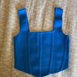 Blue Sleeveless Corset Top